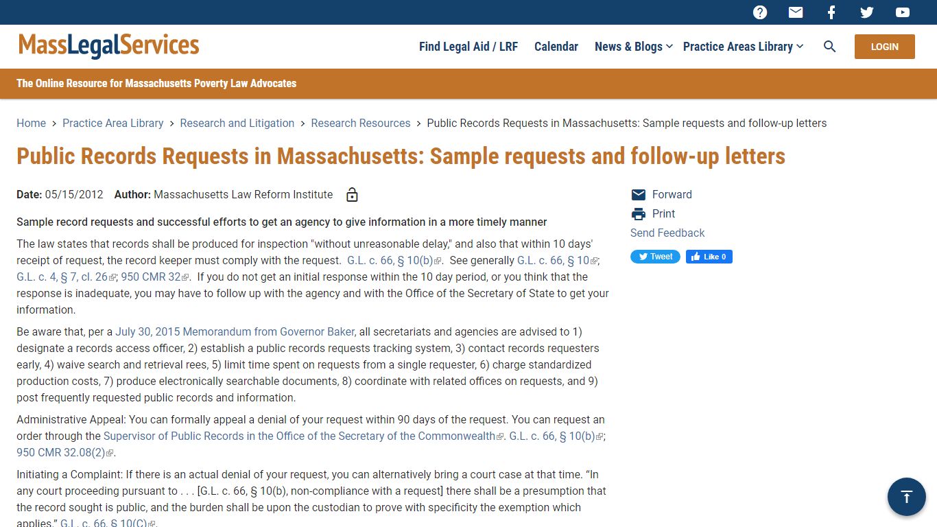 Public Records Requests in Massachusetts: Sample requests ...